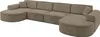 ALTDECOR Ecksofa in U-Form MARI-U2 - 388x171x79,5 cm Braun Produktbild-Vorschau 2