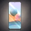 A smartphone with a colorful abstract wallpaper displayed on its screen, set against a dark gray gradient background. Produktbild-Vorschau