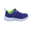 A side view of a single purple Skechers shoe with green and orange accents. Produktbild-Vorschau