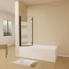 AICA 90cmx140cm Badewannenaufsatz Schwarz mit Blickdichten Produktbild-Vorschau 2