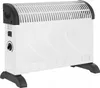 A white electric heater with black accents and feet, shown from a front-diagonal angle. Produktbild-Vorschau