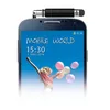 A selfie stick attached to a smartphone displaying a promotional image. Produktbild-Vorschau