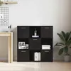 vidaXL Bücherschrank Schwarz Eichen-Optik 90x28x90 cm Produktbild-Vorschau 3