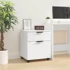 vidaXL Pojízdná skříň na dokumenty s kolečky Bílá 45x38x54 Náhled obrázku produktu 2