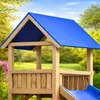 Ersatzdach 125x204 cm Sonnendach Spielturm Blau PE Dach Produktbild-Vorschau 4