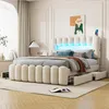 Merax Polsterbett 160x200cm, mit LED, USB und Stereoanlage, Produktbild-Vorschau 3