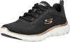 A single black and rose gold Skechers sneaker is shown from a side angle against a white background. Voir les images du produit