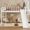 A child's bedroom with a loft bed, slide, and play area. Produktbild-Vorschau
