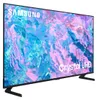 A Samsung smart TV is shown from a side angle, displaying a colorful abstract image on its screen. Produktbild-Vorschau