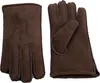 A pair of brown leather gloves shown from the front and the back. Produktbild-Vorschau