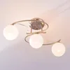 Lindby Deckenlampe Svean, 3fl, nickel/weiß, Glas, Länge Produktbild-Vorschau 11
