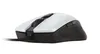A side view of a white and black computer mouse on a white background. Produktbild-Vorschau