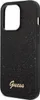 A black glitter phone case with the 'Guess' logo in gold. Podgląd zdjęcia produktu