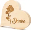 Zirbenherz Danke mit Rose 12cm Produktbild-Vorschau 1