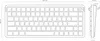 Technical drawing of a keyboard with dimensions. Produktbild-Vorschau