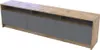 A long, low media console with a wood-grain top and three gray cabinet doors. Náhľad obrázku produktu