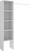 A white open wardrobe structure with shelves and a hanging rail. Produktbild-Vorschau