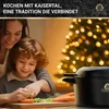 A mother and child are preparing food in a kitchen with a Christmas tree in the background. Produktbild-Vorschau
