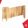 A wooden garden border, partially rolled up on the left side and extending straight on the right. Produktbild-Vorschau