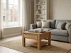 Couchtisch Eiche Massivholz 70x70 cm mit Schublade Produktbild-Vorschau 3
