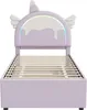 A unicorn-themed bed frame with LED lighting. Produktbild-Vorschau