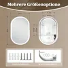 ZMH Zrcadlo do koupelny s osvětlením, 50x80 cm, lampa, Náhled obrázku produktu 5