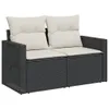 vidaXL Gartensofa mit Kissen 2-Sitzer Schwarz Poly Rattan Produktbild-Vorschau 4