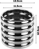 A stack of silver, reflective rings with measurement indicators. Produktbild-Vorschau