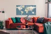 MuchoWow® Poster Weltkarte - Atlas - Blau 120x60 cm - Bild Produktbild-Vorschau 2