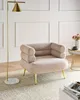 BELIANI Sessel Beige aus Stoff mit Goldenen Beinen Produktbild-Vorschau 2