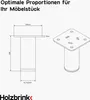 HOLZBRINK Möbelfüße 10 cm Metall Blaugrau 4 Stk. Ø42,4 mm – Produktbild-Vorschau 2