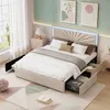 INONEFT Doppelbett Polsterbett 160x200cm, Stauraumbett mit Produktbild-Vorschau 2