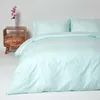 HOMESCAPES Damast Bettwäsche aqua blau Fadendichte 330, 260 Produktbild-Vorschau 2