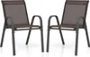 Two brown outdoor chairs with gray frames are shown against a white background. Podgląd zdjęcia produktu