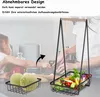 XINZI 3-stufiger Obstständer Metall Schwarz - Aus Produktbild-Vorschau 7