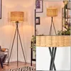 Dello Stehlampe aus Metall/Rattan in Schwarz/Natur Produktbild-Vorschau 1