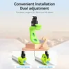 A product image showing a green camera mount with text overlays and smaller inset images demonstrating its use. Produktbild-Vorschau