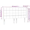 vidaXL LED Kopfteil Blau 183x16x118/128 cm Stoff -  Kopf- & Produktbild-Vorschau 7