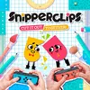 The image is a marketing graphic for the game Snipperclips, featuring cartoon characters and game controllers. Podgląd zdjęcia produktu