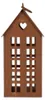 Clayre & Eef dekoratívny domček 13x11x30 cm hnedý kov Náhľad obrázku produktu 3