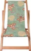 A child's foldable deck chair with a jungle-themed print featuring monkeys and tropical leaves. Podgląd zdjęcia produktu