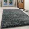 Teppich Wohnzimmer Hochflor Blau 120x170 Rechteck Meliertes Produktbild-Vorschau 2