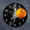Glasuhr Wanduhr Küchenuhr Echt-Glas 30fi cm Orange orange Produktbild-Vorschau 2
