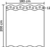 A diagram of a shower curtain with dimensions indicated. Produktbild-Vorschau