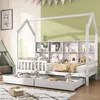 A child's bedroom with a white house-shaped bed, a bookshelf, and a teepee. Náhľad obrázku produktu