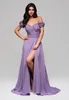 Ombre  Off-Shoulder-Abendkleid mit Blumenärmeln und Schlitz Produktbild-Vorschau 1
