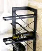 DanDiBo Stojan na víno kovový čierny rohový nástenný 70 cm Náhľad obrázku produktu 18
