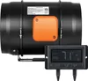 A black inline duct fan with an orange control panel and a separate digital controller. Podgląd zdjęcia produktu