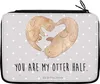 Mr. & Mrs. Panda Etui Otter Herz - Grau Pastell - Geschenk, Produktbild-Vorschau 1
