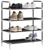 Stojak Na Buty Z 4 Półkami, Metal I Włóknina, Czarny Podgląd zdjęcia produktu 11
